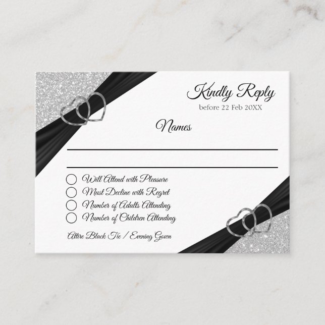 Silver Glitter Enclosure Card (Front)