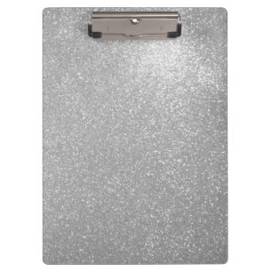 Silver glitter  faux sparkly glimmers clipboard