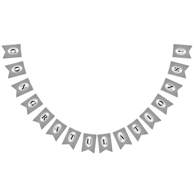 Silver Glitter Frame Bunting Flag (All)