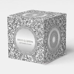 Silver Glitter Frame Favour Box