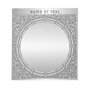 Silver Glitter Frame Notepad