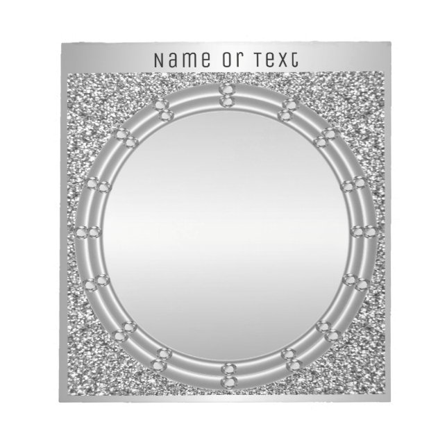 Silver Glitter Frame Notepad (Front)