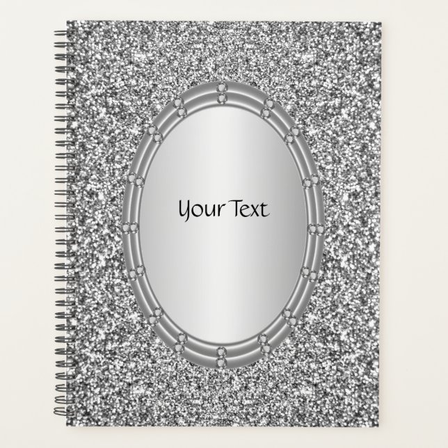 Silver Glitter Frame Planner (Front)