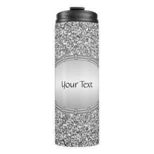 Silver Glitter Frame Thermal Tumbler