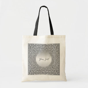 Silver Glitter Frame Tote Bag
