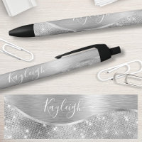 Silver Glitter Glam Bling Personalised Metallic