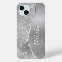 Silver Glitter Glam Bling Personalised Metallic