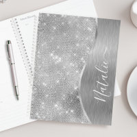 Silver Glitter Glam Bling Personalised Metallic