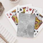 Silver Glitter Glam Bling Personalised Metallic Playing Cards<br><div class="desc">Easily personalise this silver brushed metal and glamourous faux glitter patterned playing cards with your own custom name.</div>