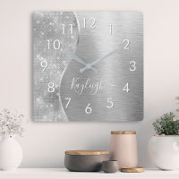 Silver Glitter Glam Bling Personalised Metallic