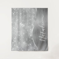 Silver Glitter Glam Bling Personalised Metallic