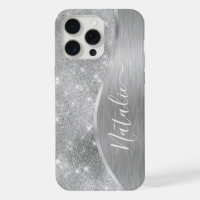 Silver Glitter Glam Bling Personalized Metallic