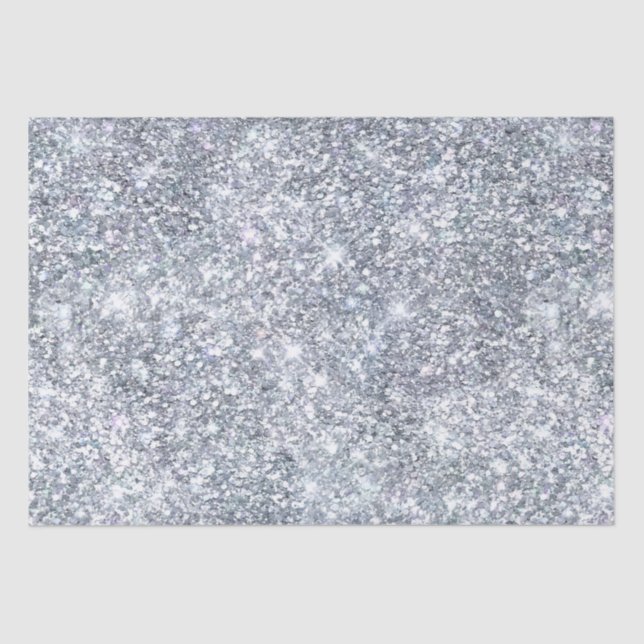 Silver Glitter Glam Bling Trend Stylish Gift Her  Tissue Paper (Front)