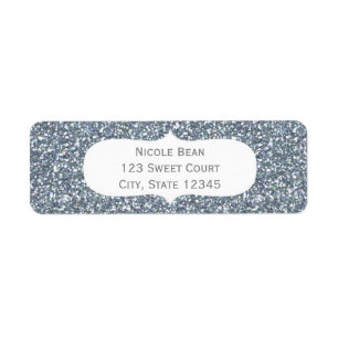 Silver Glitter Glamour Birthday Address Labels