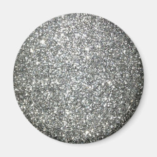 Silver Glitter Glamour Magnet