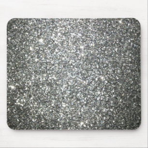 Silver Glitter Glamour Mouse Pad