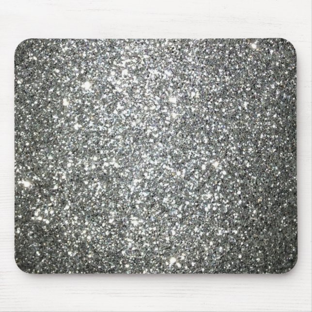 Silver Glitter Glamour Mouse Pad (Front)
