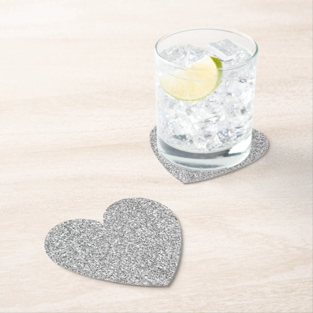 Silver Glitter Glitz         Paper Coaster (Insitu)