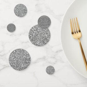 Silver Glitter Glitzy Sparkle Glam Birthday Party Confetti
