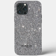 Silver Glitter Gradient Custom Name 