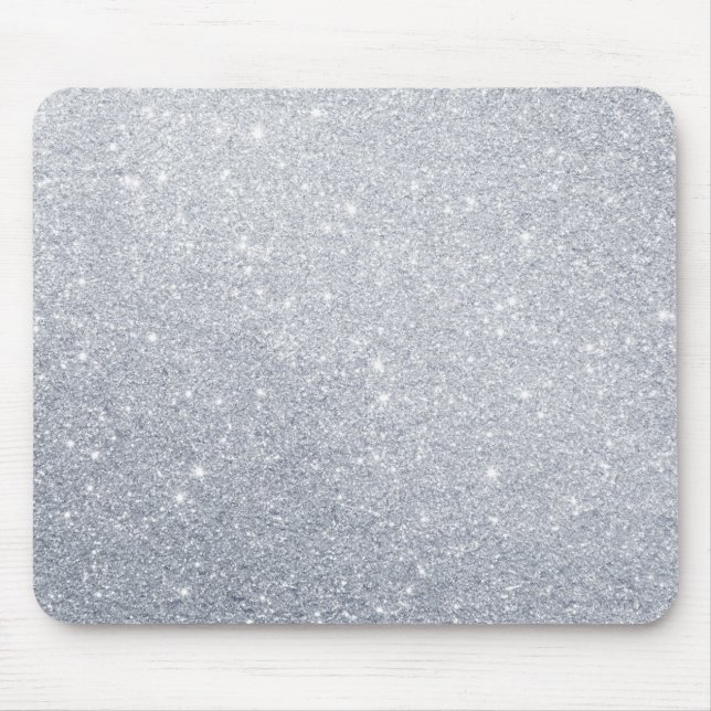 silver glitter grey faux effect mouse pad (Front)
