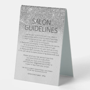 Silver Glitter Health Safety Hair Salon Covid 19