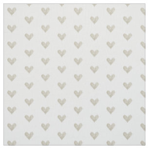 Silver Glitter Heart Fabric