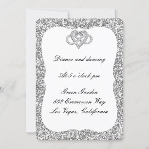 Silver Glitter Infinity Heart Reception Card