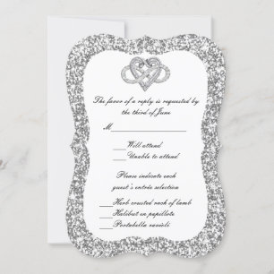 Silver Glitter Infinity Heart Response Card