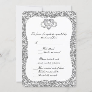 Silver Glitter Infinity Heart Response Card