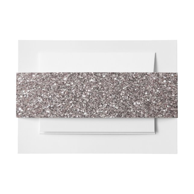 Silver glitter invitation belly band (Front Example)