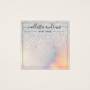 Silver Glitter Iridescent Earring Display Card