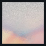 Silver Glitter Iridescent Holographic Gradient Faux Canvas Print<br><div class="desc">This elegant and chic design is perfect for the trendy and stylish girly girl. It features faux printed silver glitter with pink, peach, blue, and purple iridescent holographic ombre gradient design. It's modern, cool, unique, glamourous, and original. ***IMPORTANT DESIGN NOTE: For any custom design request such as matching product requests,...</div>