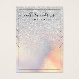 Silver Glitter Iridescent Necklace Display Card