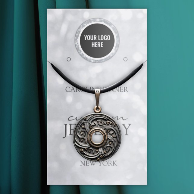 Silver Glitter Jewellery Earring or Necklace Displ Business Card (Perfect for business)