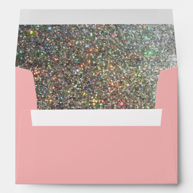 Silver Glitter & Light Pink Sparkle Envelope (Back (Bottom))