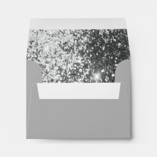 Silver Glitter Lined on Grey Envelopes