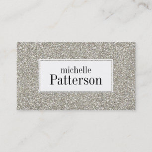 Silver Glitter Look Professional Business Cards