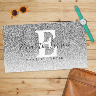 Silver Glitter Makeup Artist Hair Salon Business Card