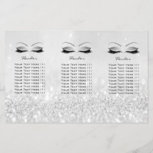 Silver Glitter Makeup Eyes Brows Lash DL Leaflet Flyer