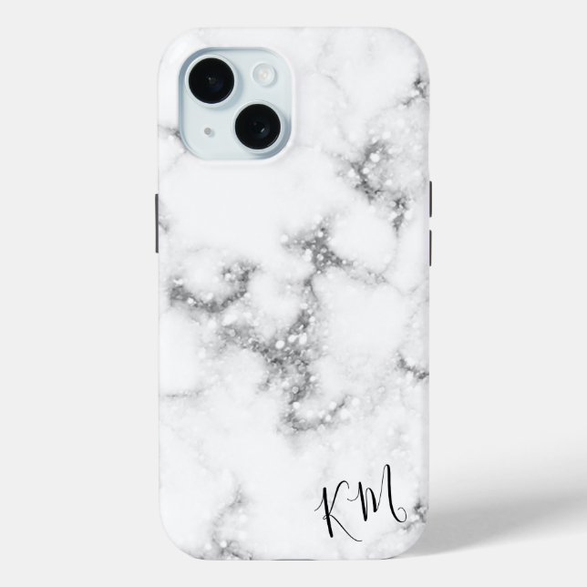 Silver Glitter Marble Personalised Case-Mate iPhone Case (Back)