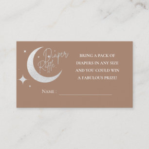 Silver glitter moon stars oh baby shower Diaper Enclosure Card