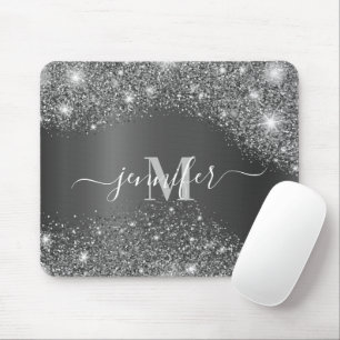 Silver Glitter Mouse Pad
