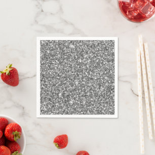 Silver Glitter Napkin