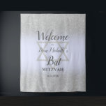 Silver glitter ombre lavender chic Bat Mitzvah Tapestry<br><div class="desc">CHic silver glitter ombre purple lavender Bat Mitzvah party Welcome sign.</div>