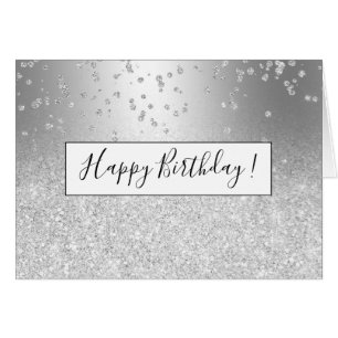 Silver glitter ombre metallic sparkles confetti