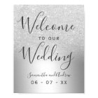 Silver glitter ombre metallic wedding welcome