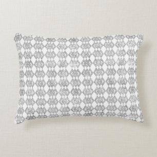 Silver Glitter Overlap Diamond Pattern Decorative Cushion