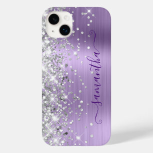 Silver Glitter Pale Lavender Glam Girly Signature Case-Mate iPhone 14 Plus Case
