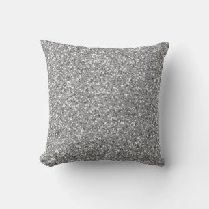 Silver Glitter Pattern Look-like Cushion